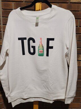Green Tea TGIW Green Hills Whiskey Graphic Sweatshirt - White - Size Small
